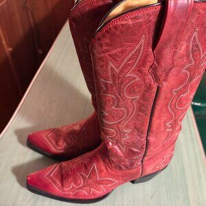 Womens Corrall R1952 Red Goat Snip Toe Western Boots  Size 9.5 M